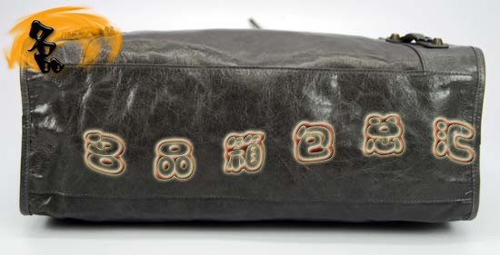 115748L 巴黎世家單肩包 Balenciaga機車包 進口油皮時尚女包 手提包 深銀灰色