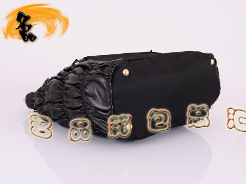 BN1790 普拉達最新款褶皺系列羊皮女包 Prada手提包 Prada斜挎包 防水帆布包 黑色