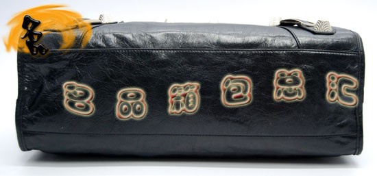 173084A Balenciaga手提包 巴黎世家單肩包 進口牛皮經典時尚女包 機車包 黑色