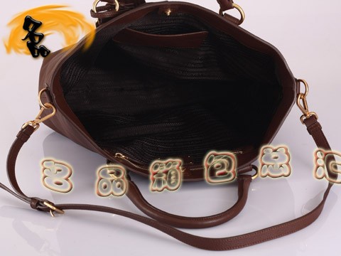 BN1795 普拉達最新款牛皮女士手提包 Prada時尚休閑女包 Prada斜挎包 啡色