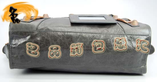 173084C Balenciaga手提包 巴黎世家單肩包 進口牛皮經典時尚女包 機車包 深銀灰色
