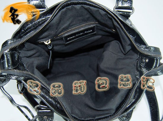 235216 巴黎世家單肩包 進口油皮時尚女包 Balenciaga機車包 手提包 黑色