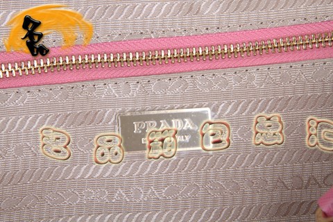 BR0094 Prada最新款 網孔牛皮女包 Prada手提包 普拉達經典款 粉紅色