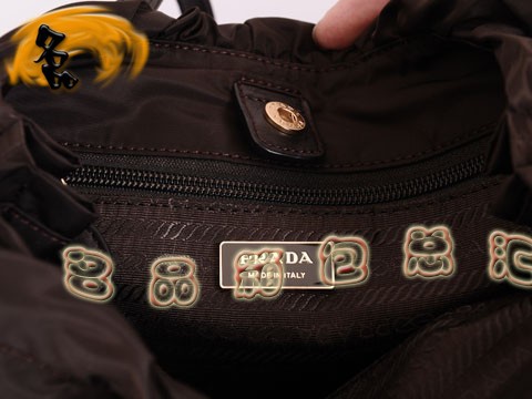 BR3919 Prada休閑包 防水尼龍帆布女包 普拉達單肩包 帆布包 啡色