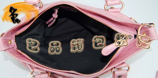 240557C 巴黎世家單肩包 進口油皮時尚女包 Balenciaga手提包 機車包 粉紅色