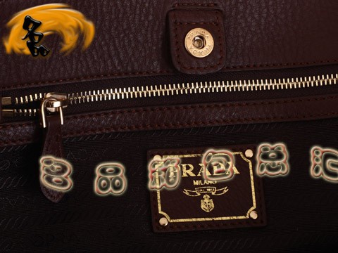 BR4393 Prada斜挎包 普拉達手提包 新款時尚女士休閑包 進口t頭層牛皮女包 啡色