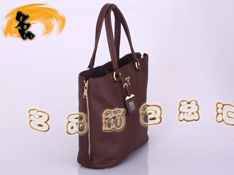 BR4372 Prada單肩包 新款時尚女士休閑包 進口牛皮女包 普拉達手提包 啡色