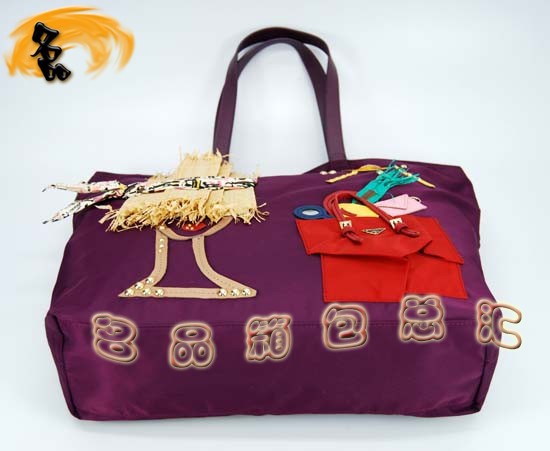 89277 Prada女包 Prada休閑女包 普拉達(dá)手提包 最新款單肩包 紫色