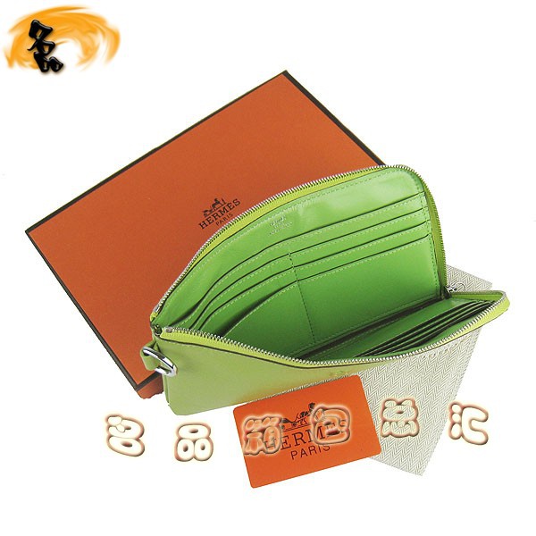 H010 Hermes錢(qián)包 愛(ài)馬仕最新款女士長(zhǎng)款錢(qián)夾 Hermes卡包 荔枝紋錢(qián)包 綠色