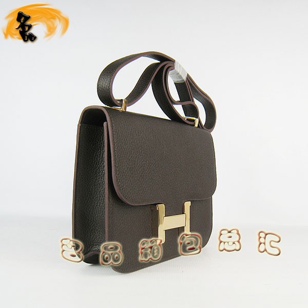 017 愛(ài)馬仕 新款H扣單肩包 經(jīng)典款兩用女包 深啡色復(fù)古斜挎包 Hermes Constancec系列