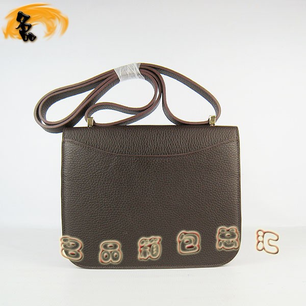 017 愛(ài)馬仕 新款H扣單肩包 經(jīng)典款兩用女包 深啡色復(fù)古斜挎包 Hermes Constancec系列