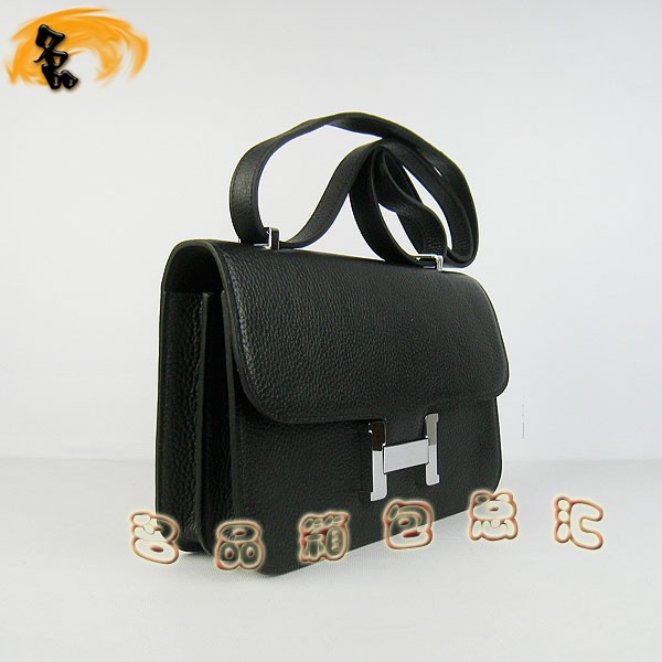 020 新款H扣單肩包 愛馬仕 經(jīng)典款兩用女包 Hermes Constancec系列 黑色復(fù)古斜挎包
