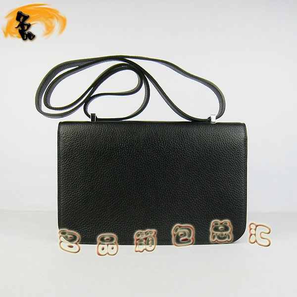 020 新款H扣單肩包 愛馬仕 經(jīng)典款兩用女包 Hermes Constancec系列 黑色復(fù)古斜挎包