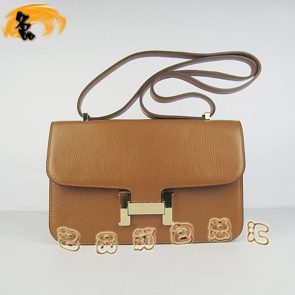 020 新款H扣單肩包 愛馬仕 經(jīng)典款兩用女包 Hermes Constancec系列 淺啡色復(fù)古斜挎包