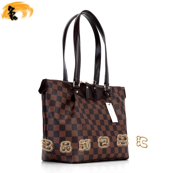 N41102 LV最新款 LV棋盤格女包 單肩包 LV格仔系列女士休閑包 咖啡色