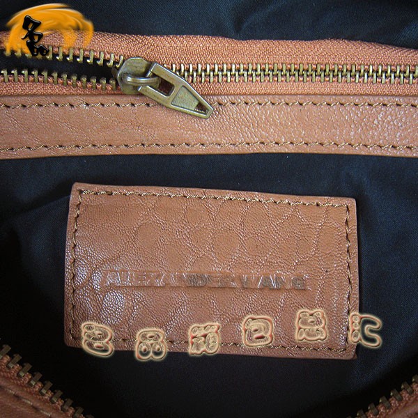 63460 Alexander Wang最新款時尚女士手提包 亞利山大王朋克柳釘女包 土黃色