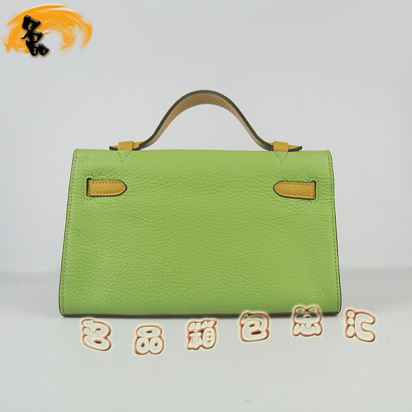 H008 最新款配色荔枝紋凱莉包 Hermes女包 手提包 愛馬仕晚宴包 Hermes Kelly Bag 橙綠黃色