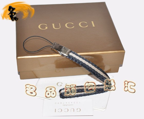 07168R Gucci手機(jī)鏈 古奇最新款掛件 Gucci手機(jī)掛飾 Gucci飾品 織帶 黑配白色