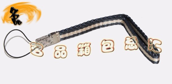 07168R Gucci手機(jī)鏈 古奇最新款掛件 Gucci手機(jī)掛飾 Gucci飾品 織帶 黑配白色