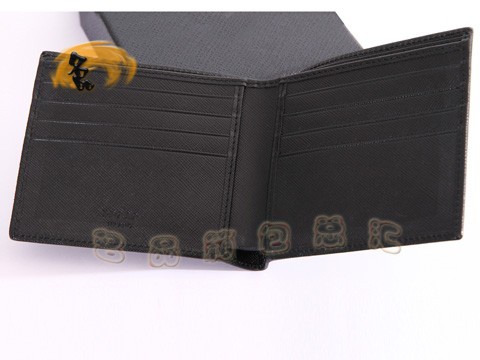 M513 Prada錢包 最新款十字紋牛皮男士短款錢包 普拉達錢夾 Prada錢夾 黑色