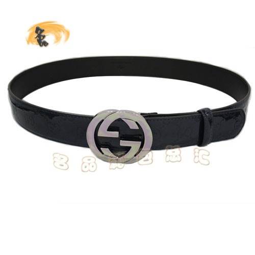 114876 Gucci經典款漆皮時尚女士皮帶 Gucci皮帶 古奇牛皮女士皮帶 Gucci腰帶 黑色
