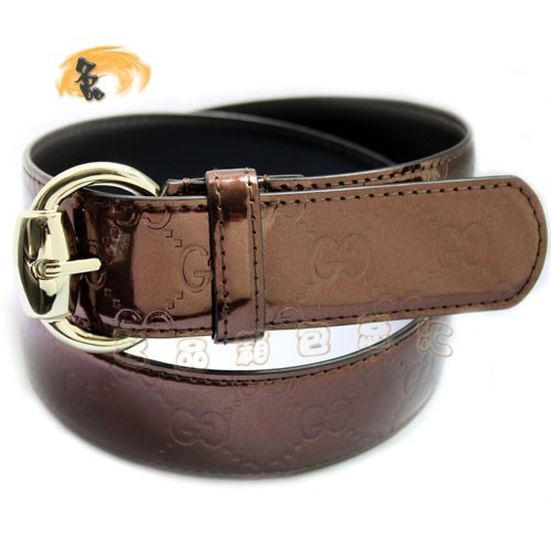 162942 經典款Gucci時尚漆皮女士皮帶 Gucci皮帶 古奇牛皮女款皮帶 Gucci腰帶 古銅色