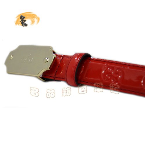 146349 經典款Gucci漆皮時尚女士皮帶 古奇牛皮女士皮帶 腰帶 Gucci皮帶 紅色