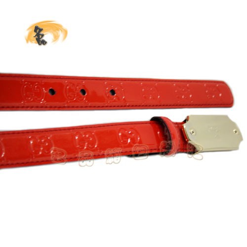 146349 經典款Gucci漆皮時尚女士皮帶 古奇牛皮女士皮帶 腰帶 Gucci皮帶 紅色