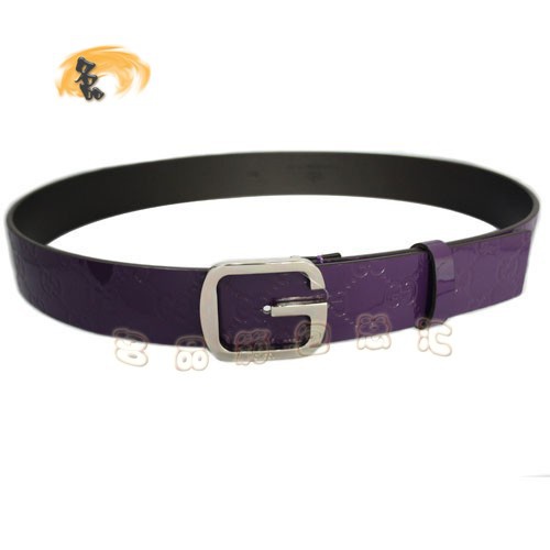 162932 Gucci皮帶 Gucci漆皮女士皮帶 古奇皮帶 牛皮 Gucci女士皮帶 腰帶 紫色