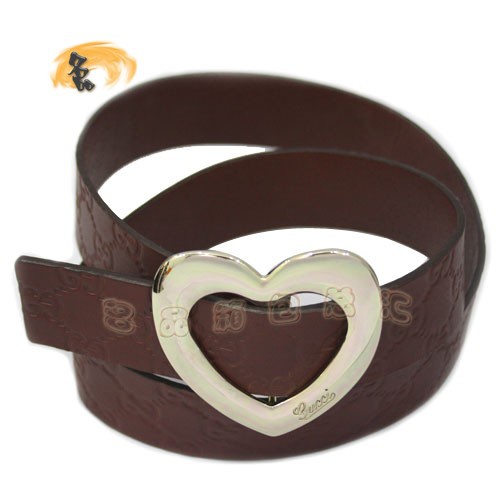 201791 Gucci皮帶 經典款Gucci時尚牛皮雙G壓花女士皮帶 古奇皮帶 Gucci腰帶 淺啡色