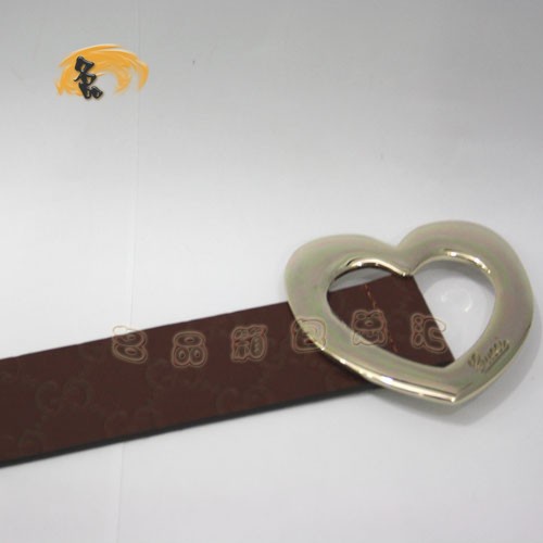 201791 Gucci皮帶 經典款Gucci時尚牛皮雙G壓花女士皮帶 古奇皮帶 Gucci腰帶 淺啡色