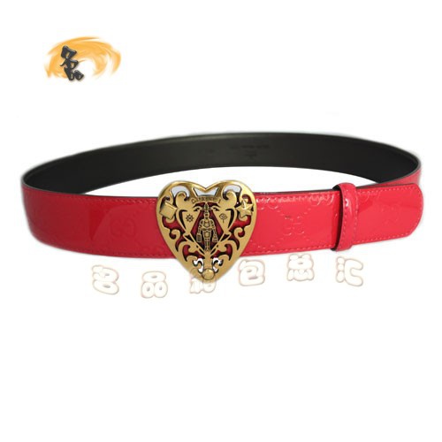 207557 經典款Gucci漆皮時尚女士皮帶 古奇皮帶 Gucci皮帶 牛皮Gucci腰帶 玫紅色