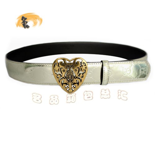 207557 經典款Gucci漆皮時尚女士皮帶 古奇皮帶 Gucci皮帶 牛皮Gucci腰帶 銀色