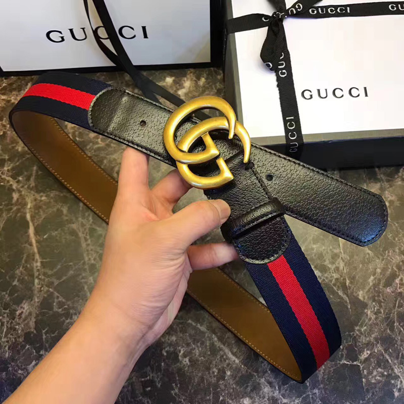 409416 Gucci雙G帶扣Sylvie織帶腰帶 Gucci女士皮帶