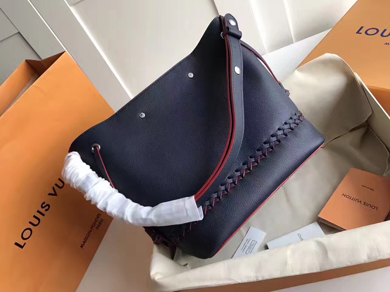 M54681 LV Lockme Bucket 手袋 LV水桶包 LV全皮單肩斜挎包 藍色