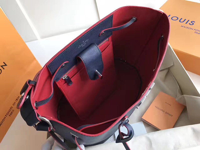 M54681 LV Lockme Bucket 手袋 LV水桶包 LV全皮單肩斜挎包 藍色