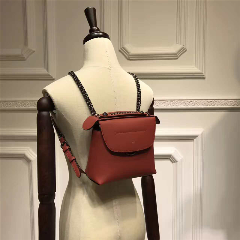 Fendi 芬迪 2017 秋冬T臺同款 MINI BACK TO SCHOOL 背包系列 可單肩可斜跨兩用 珊瑚紅