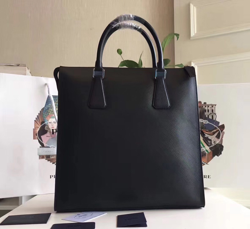 2VG079 Prada普拉達男包 Prada男士公文包 普拉達豎款手提包 黑色