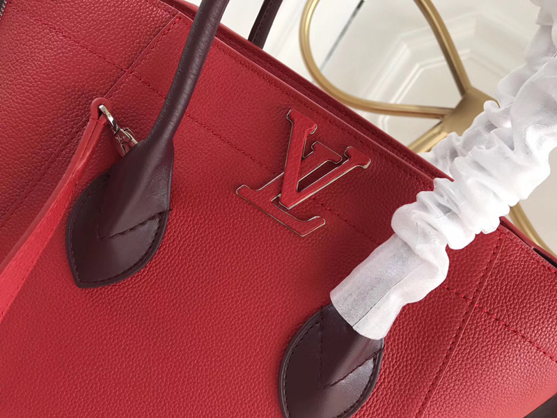 M54844 LV FREEDOM 手袋 LV小牛皮Tote手袋 LV女包 LV全皮女包 紅色