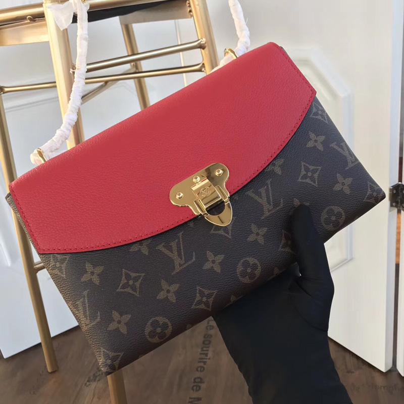 M43713 LV Saint Placide 手袋 LV女包 LV鏈條包 紅色