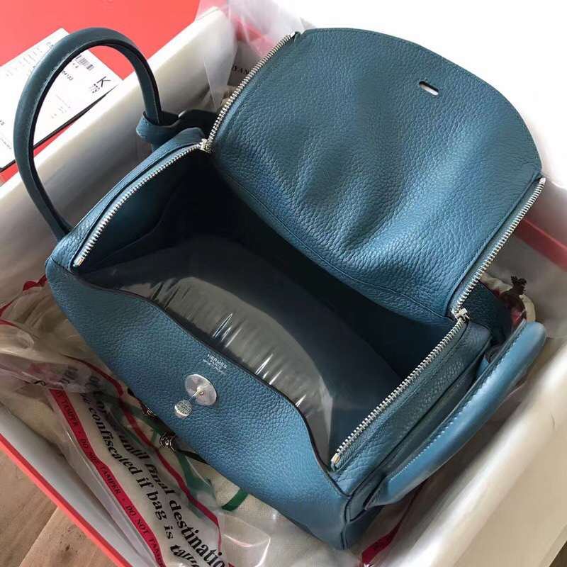 愛馬仕Hermes Lindy系列 純手工定制版 30cm TOGO皮 希臘藍