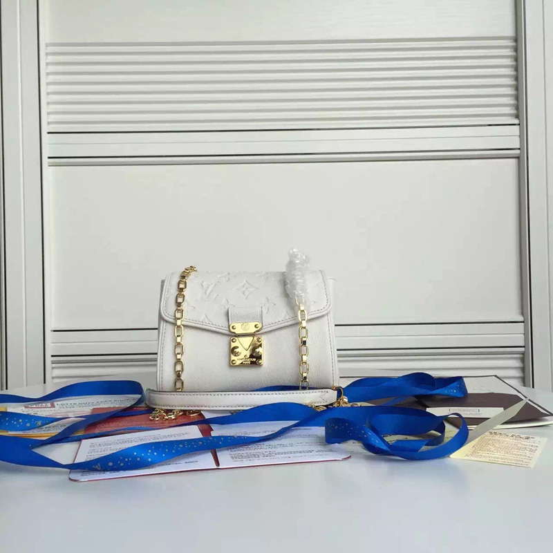 M94556 LV SAINT-GERMAIN BB手袋 LV女包 LV全皮壓花鏈條包 白色