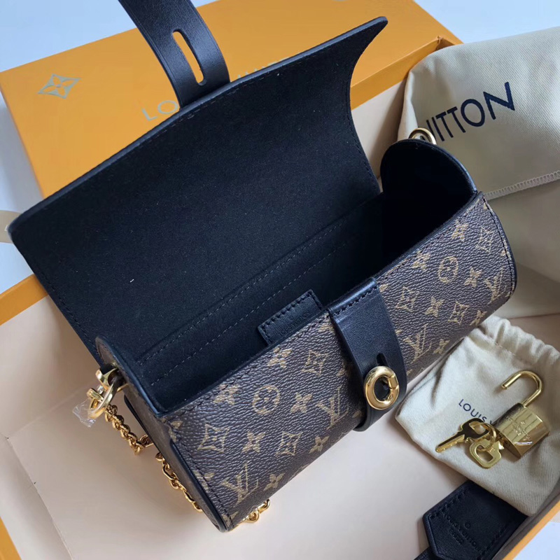 M43903 LV GLASSES CASE 手袋 LV2018新款 LV女包 Monogram印花鎖頭包 黑色