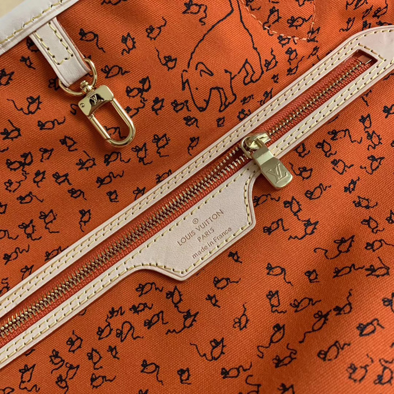 M44459 LV NEVERFULL 中號手袋 LV2019貓犬圖案新款女包 LV購物袋 限定款