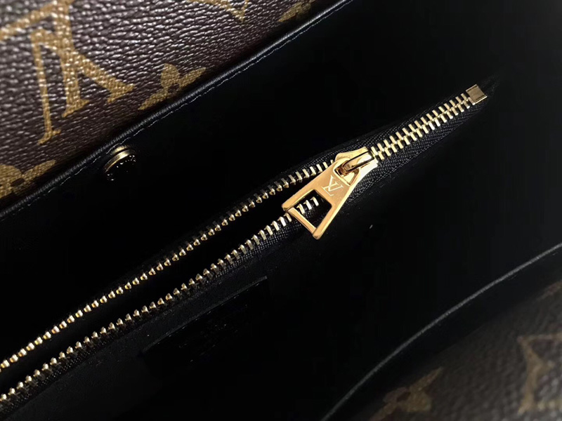 M54439 LV DOUBLE V 手袋 LV女包 翻蓋式拼色老花單肩手提包 黑色