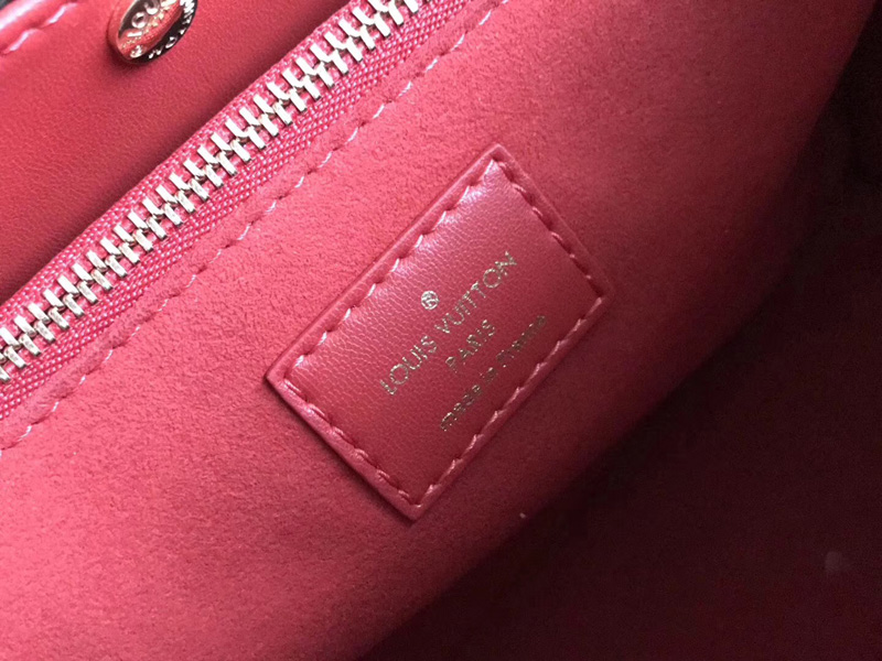 M54624 LV DOUBLE V 手袋 LV女包 翻蓋式拼色老花單肩手提包 紅色