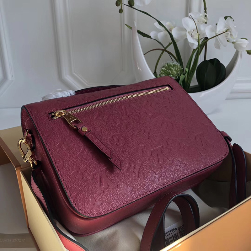 M43737 LV Pochette Metis 手袋 LV全皮壓花女包 LV郵差包 LV空姐包 玫紅