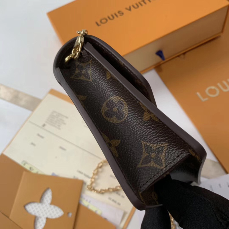 M63306 LV CHERRYWOOD 鏈條錢夾 LV漆皮女包 LV鏈條包 粉色