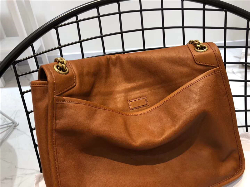 YSL圣羅蘭 NIKI復古 舊半樹膏皮 大號 YSL鏈條包 深棕色