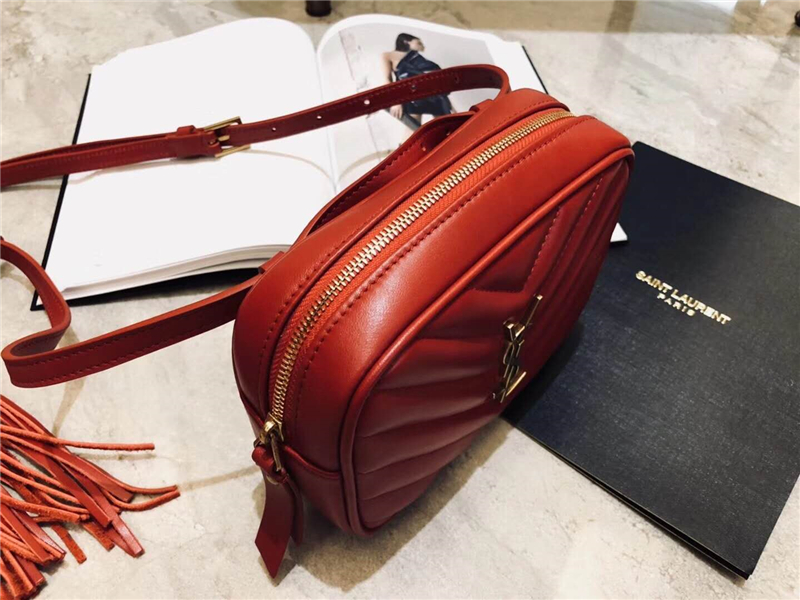534817 YSL女包 LOU系列 絎縫真皮 圣羅蘭流蘇腰包 紅色